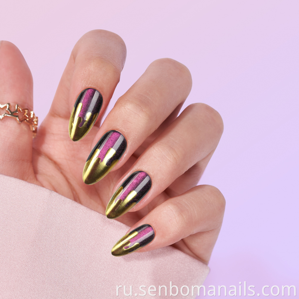 Golden Fake Nail